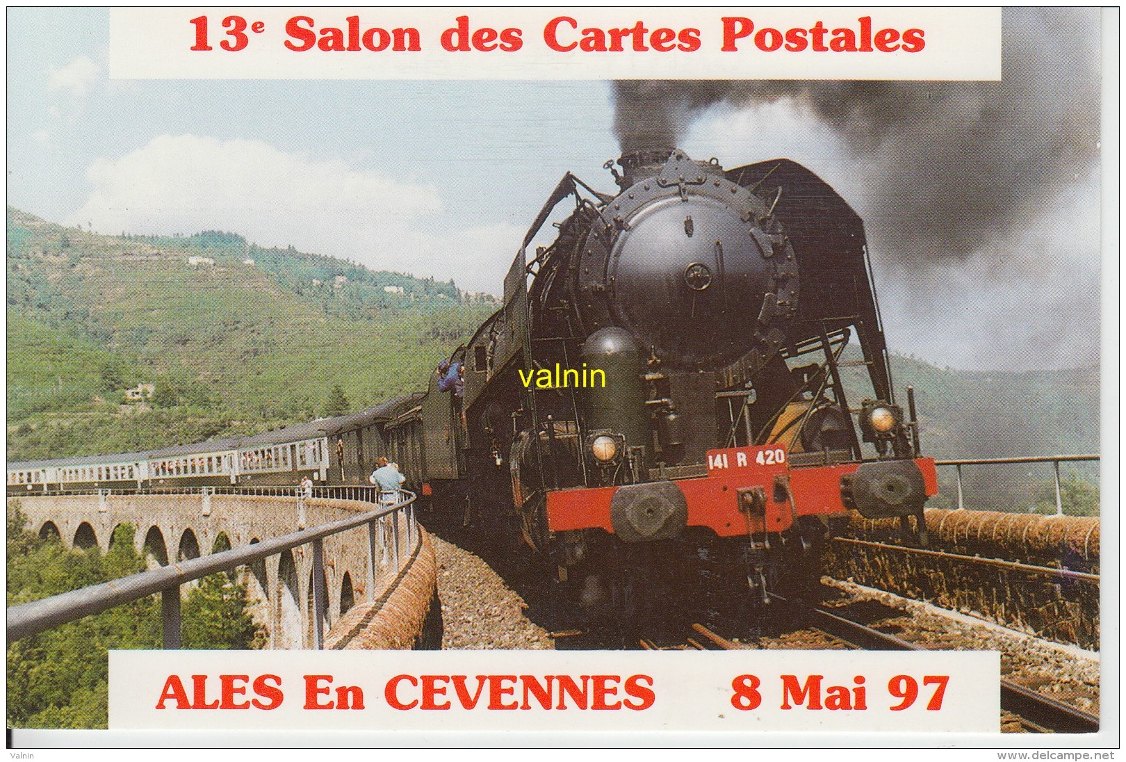 Ales En Cevennes  Train A Vapeur Sur Le Viaduc De Chamborigaud Le 13 Aout 1995 - Alès