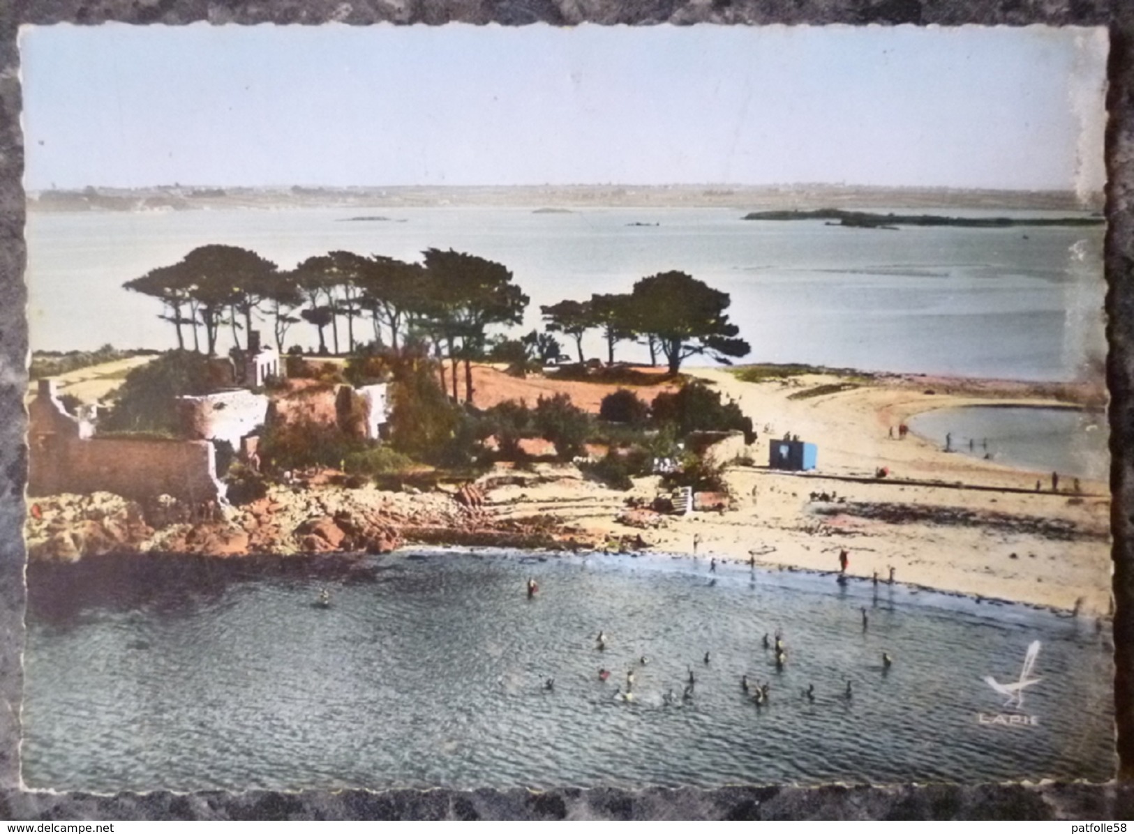 ST POL DE LEON (29).LA PLAGE DE STE ANNE ET LE BOIS D´AMOUR.ANNEES 60.PHOTO VERITABLE. - Saint-Pol-de-Léon