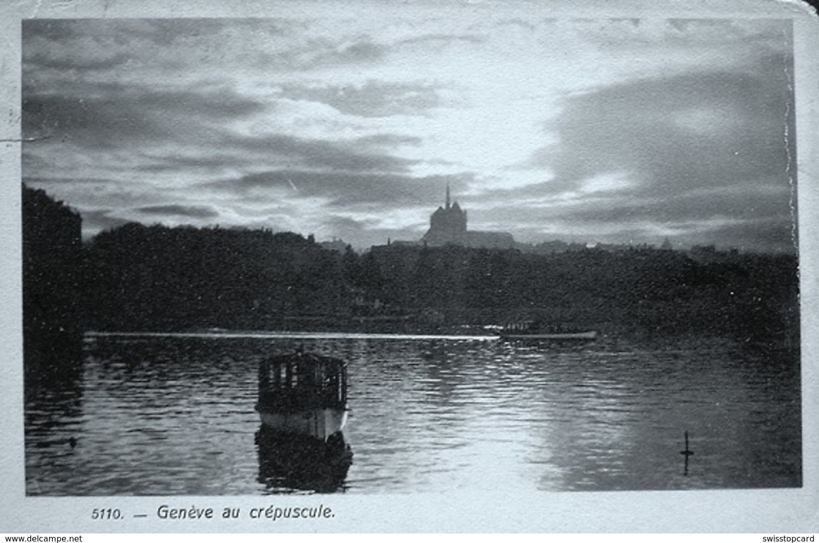 GENÈVE Au Crépuscule Gel. 1907 Rasierklingenstempel - Genève