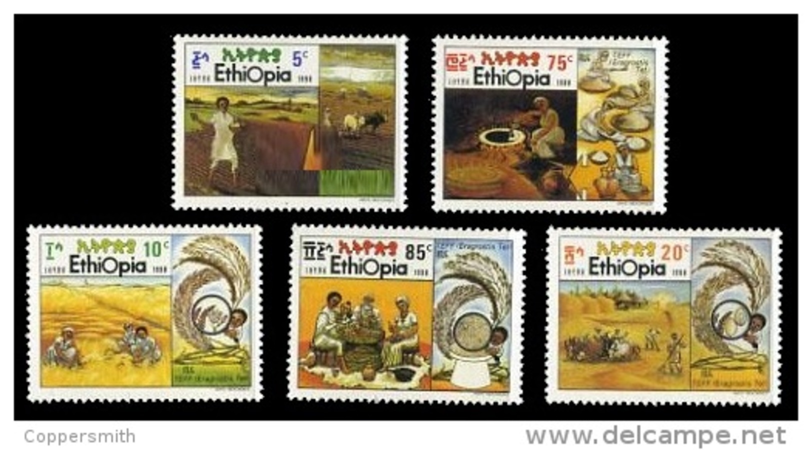 (332) Ethiopia / Ethiopie  Agriculture / Landwirtschaft / 1990   ** / Mnh  Michel 1380-84 - Etiopia