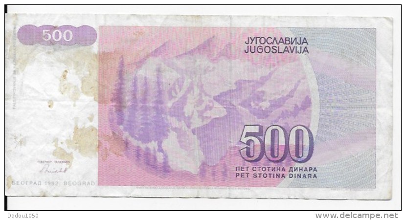 Lot 5 billets JUGOSLAVIJA