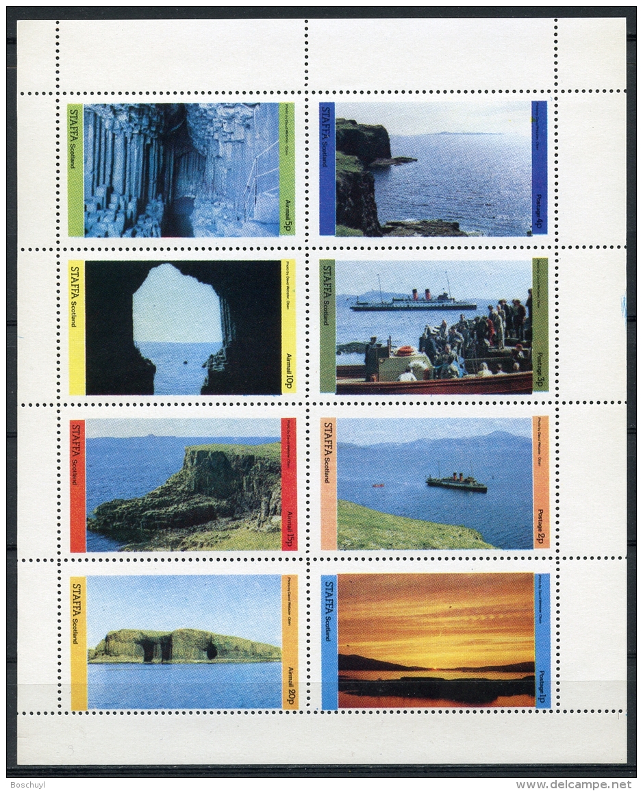 Staffa, Scotland, Landscapes, Scenery, MNH Perforated Cinderella Sheet - Autres & Non Classés