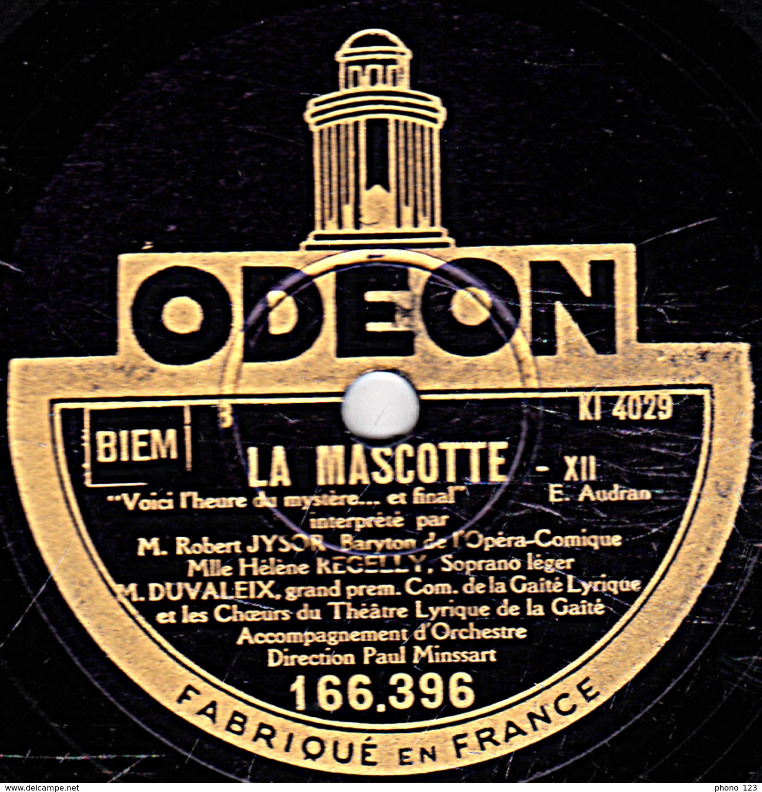 78 T - 25 Cm.- état B - JYSOR, REGELLY, DUVALEIX Et GILLAR - LA MASCOTTE - Quoi Pipo .... -  Voici L'heure Des Mystères - 78 T - Disques Pour Gramophone