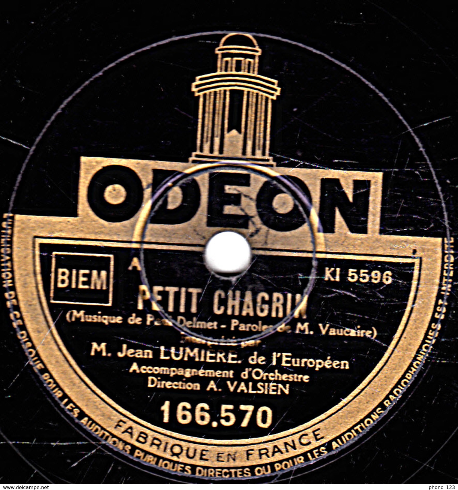 78 T - 25 Cm.- état B - Jean LUMIERE - PETIT CHAGRIN - LE COFFRET - 78 Rpm - Schellackplatten