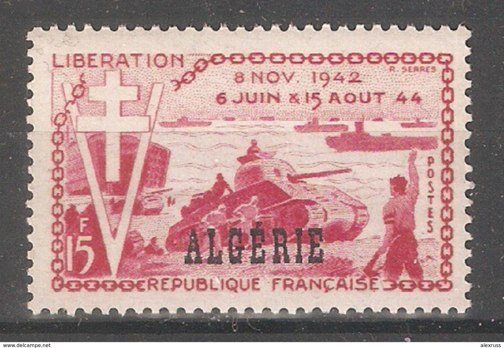 French Algeria 1954,Liberation Of France,Sc 254,VF MNH** - Unused Stamps