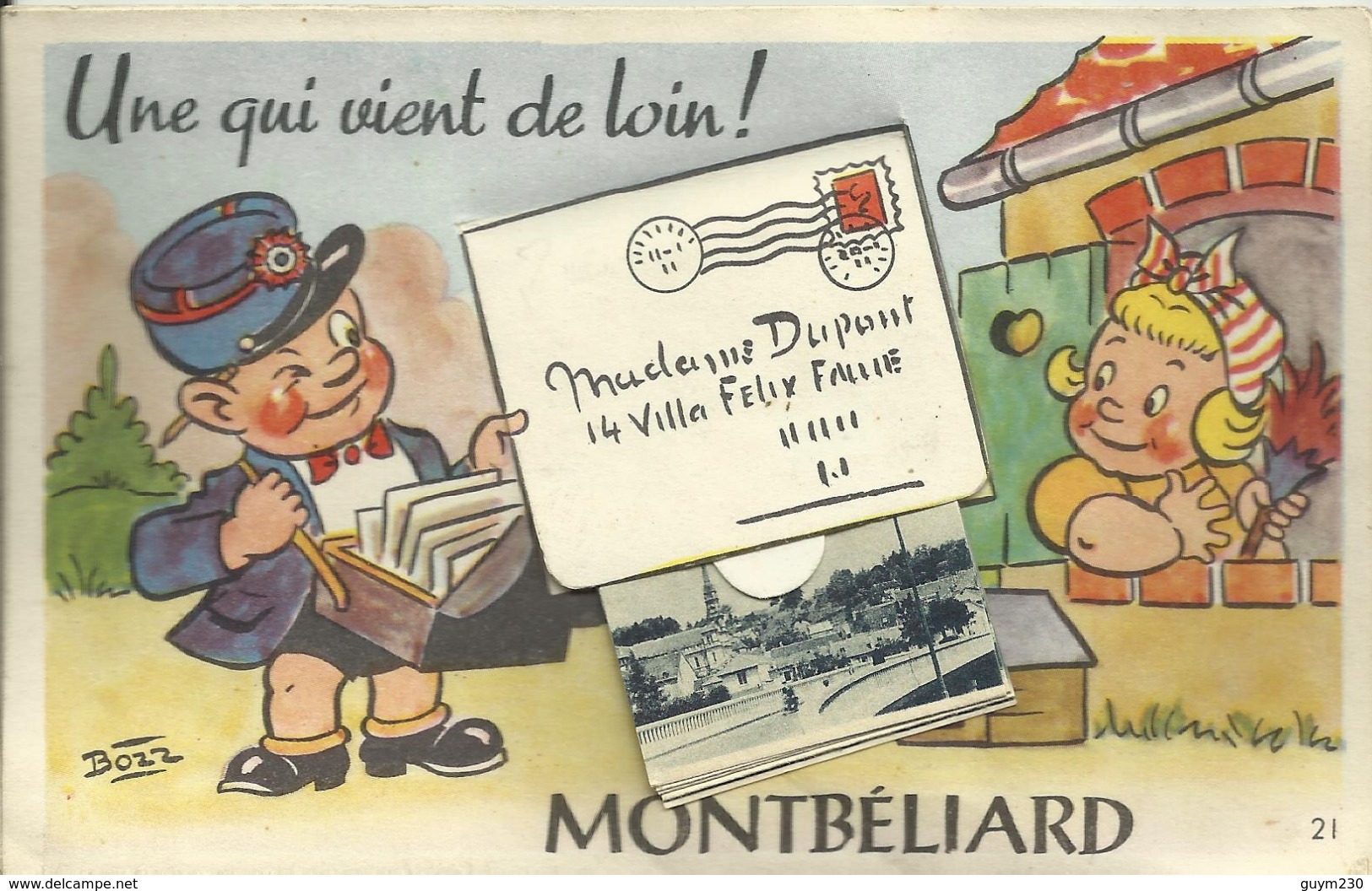 MONTBELIARD  Fantaisie Avec Dépliant " Une Qui Vient De Loin" - Montbéliard