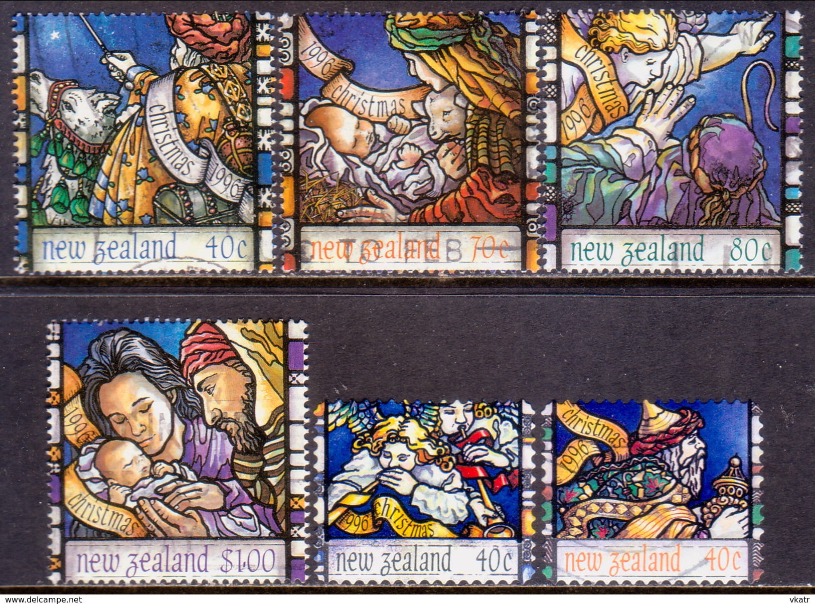 NEW ZEALAND 1996 SG 2020//27 Part Set Used 6 Stamps Of 8 Christmas - Usati