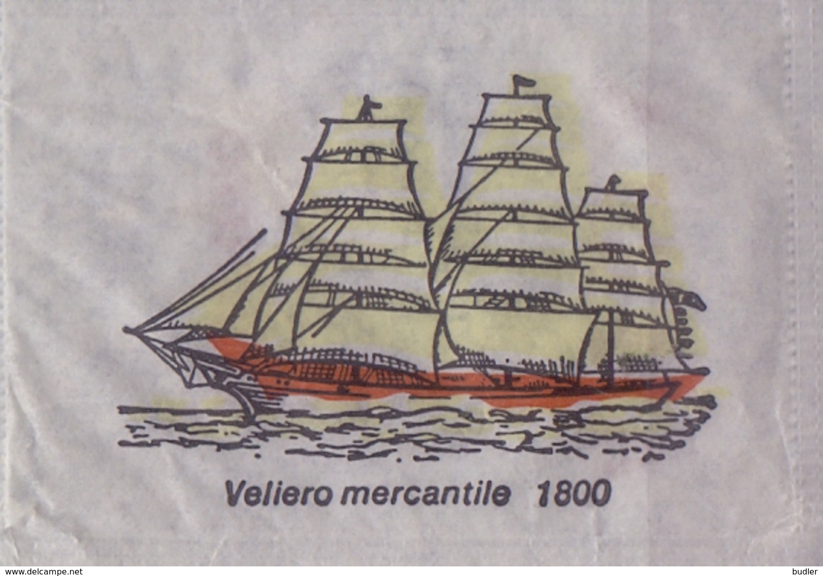 ITALIA : Suikerzakje/Sachet De Sucre/Sugar Package : SCHIP,NAVIRE,SHIP,SCHIFF, ## VELIERO MERCANTILE 1800 ## - Sucres