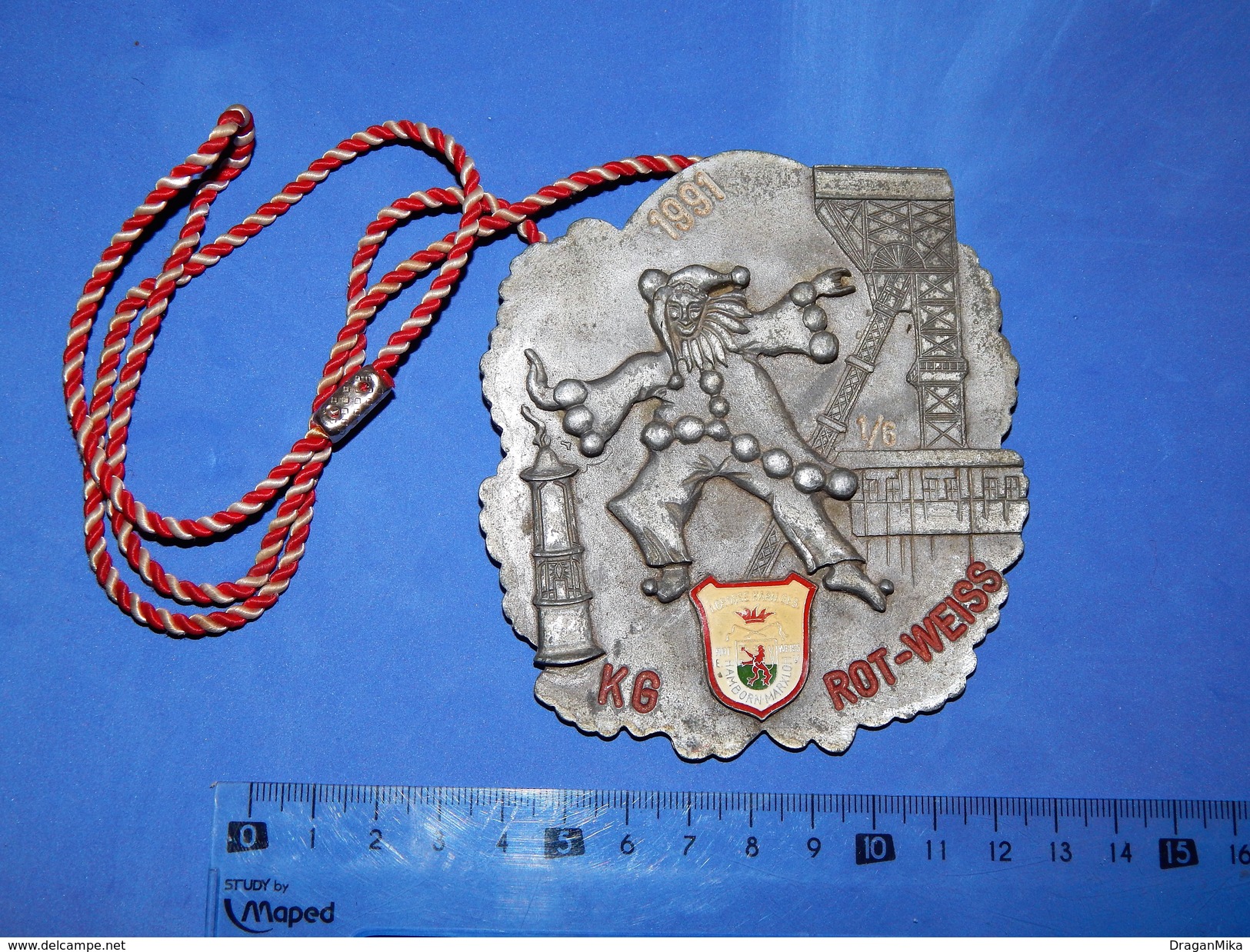 Huge ''Schutz'' Medal: 1991. KG ROT-WEISS - Fasching & Karneval