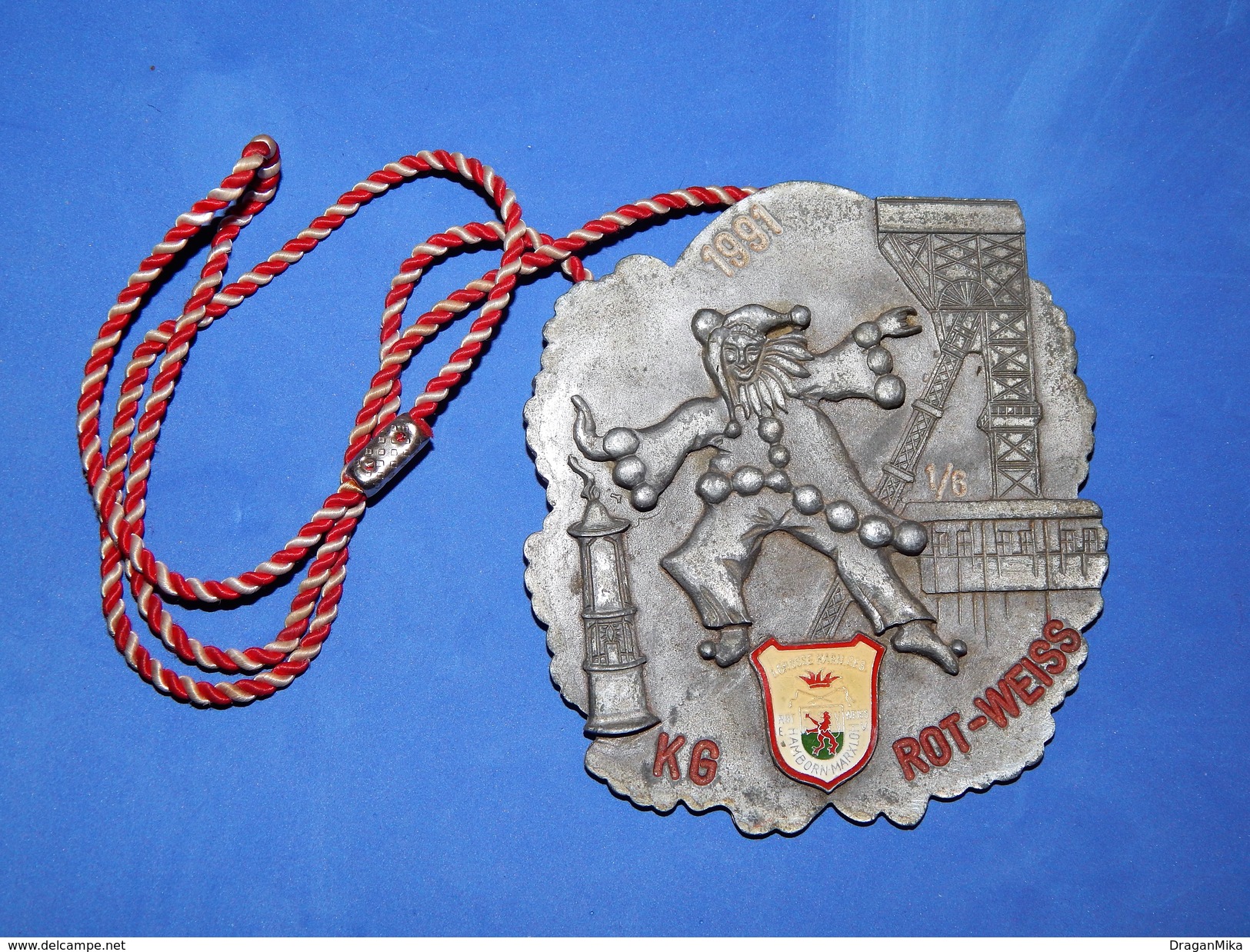 Huge ''Schutz'' Medal: 1991. KG ROT-WEISS - Fasching & Karneval