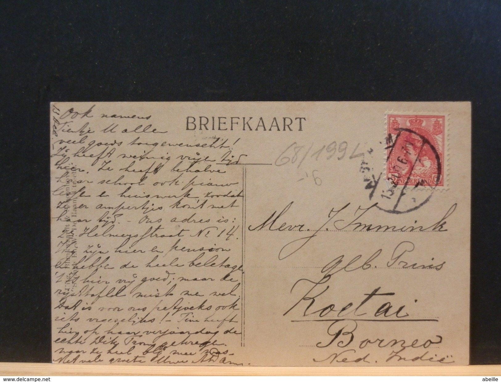 68/199L   BRIEFKAART NAAR BORNEO  1909? - Brieven En Documenten