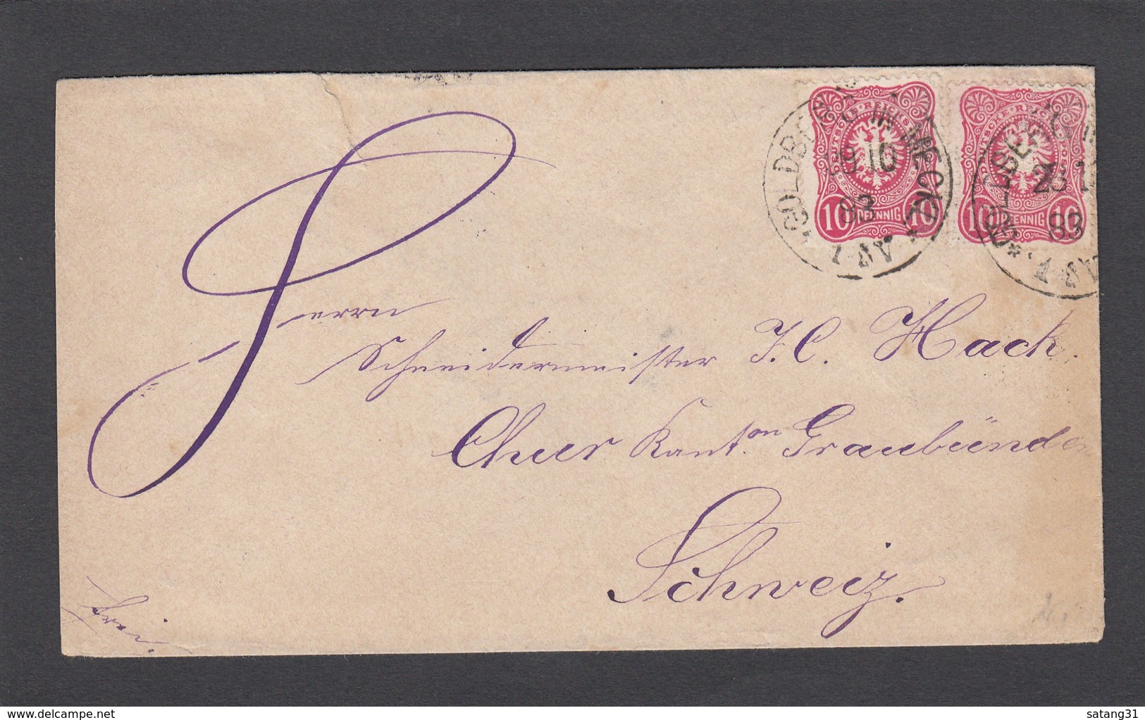 BRIEF NACH CHUR VIA ZURICH,1883. - Lettres & Documents