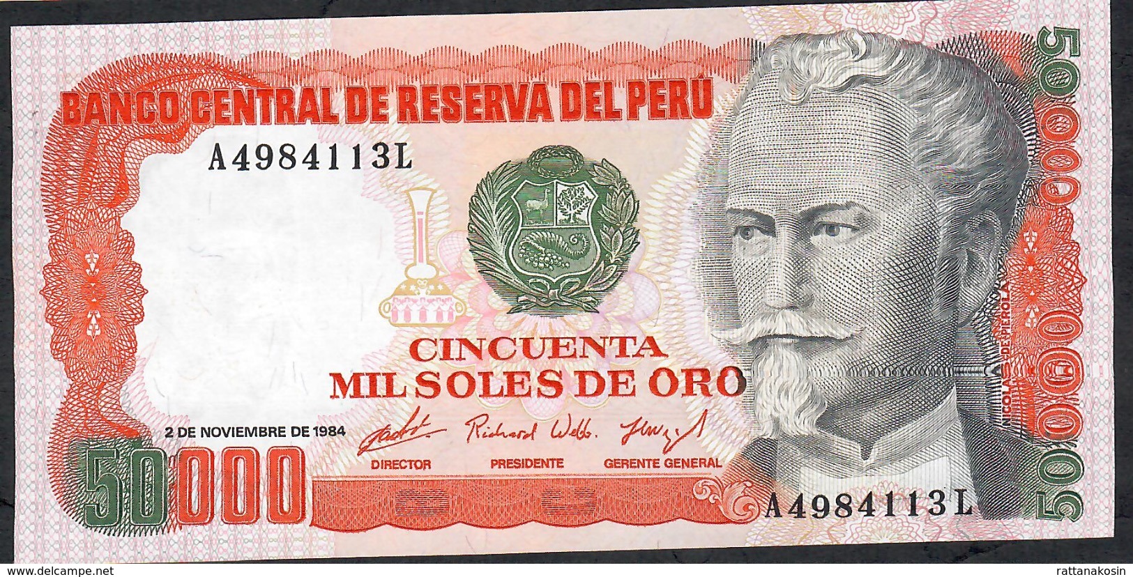 PERU   P125   50.000  SOLES    2.11.1984    UNC. - Pérou
