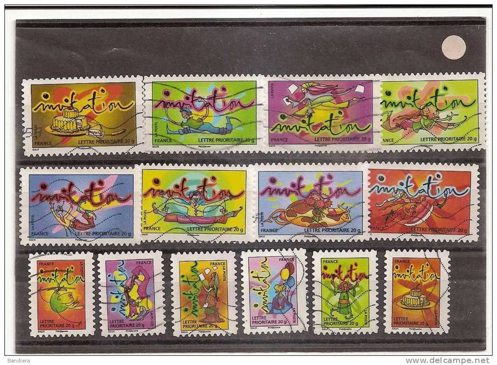 Serie Complete De 14 Timbres Obliterés Du Carnet Invitation De 2009 - Oblitérés