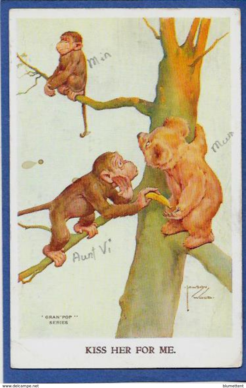 CPA Lawson Wood Singe Monkey Position Humaine Circulé Ours - Wood, Lawson