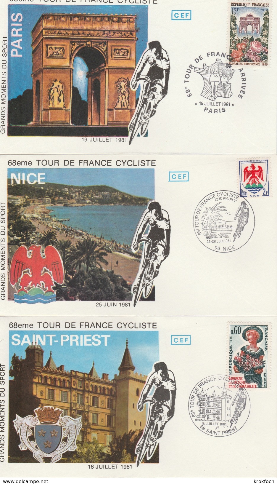 Tour De France 1981 - BT Paris Nice Saint-Priest - Vélo Cyclisme Bicycle - Palmier Palm - Ciclismo
