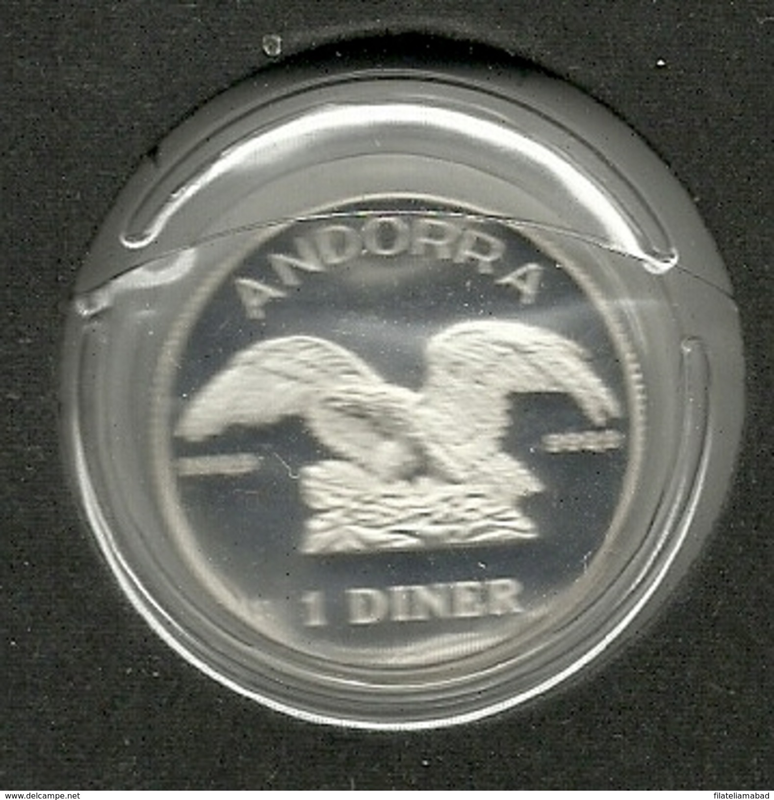 ANDORRA SERVEI D'EMISSIONS 1DINER 1990 EN PLATA CON ESTUCHE(M.C.4.17) - Andorra