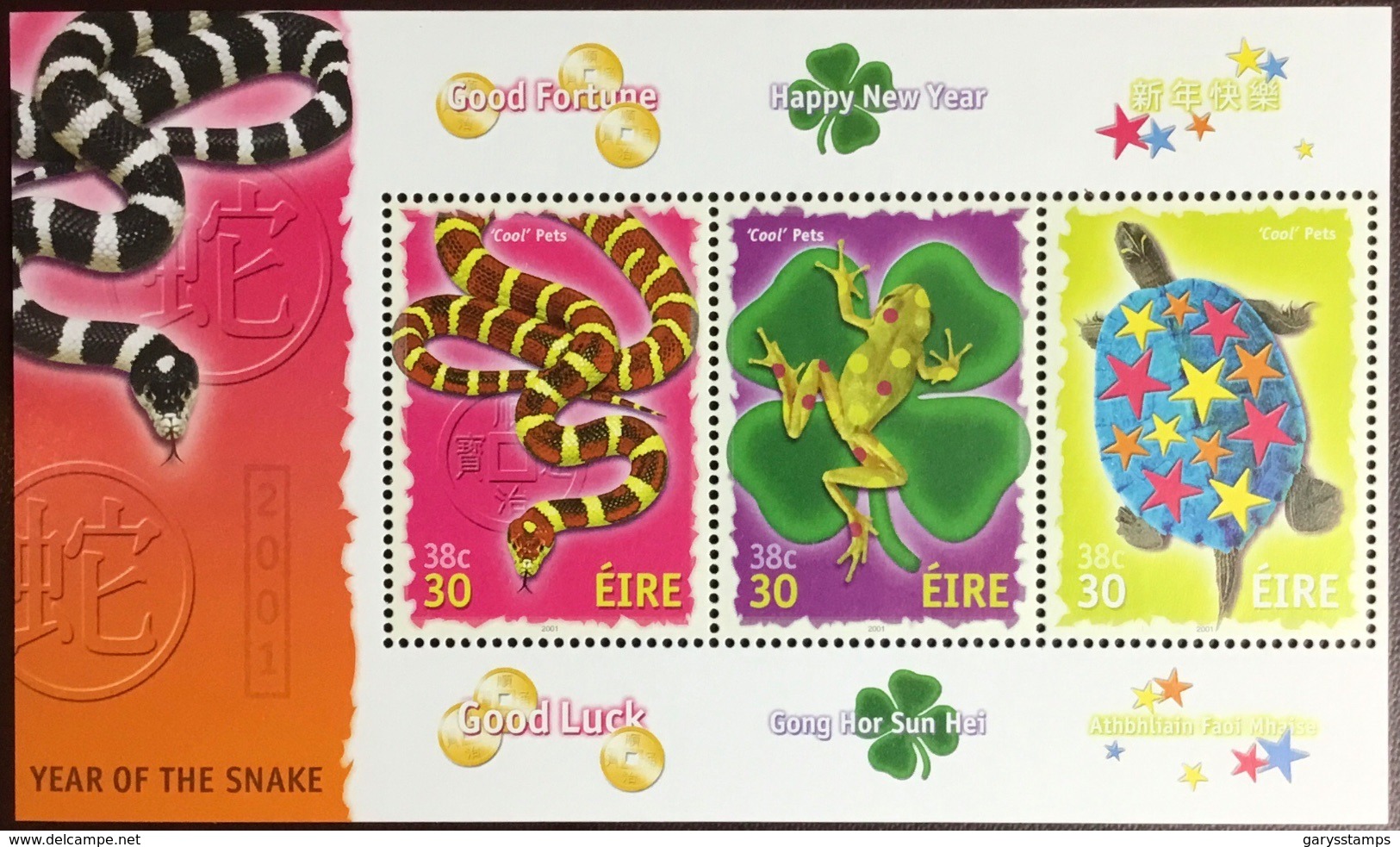 Ireland 2001 Year Of The Snake Minisheet MNH - Nuovi