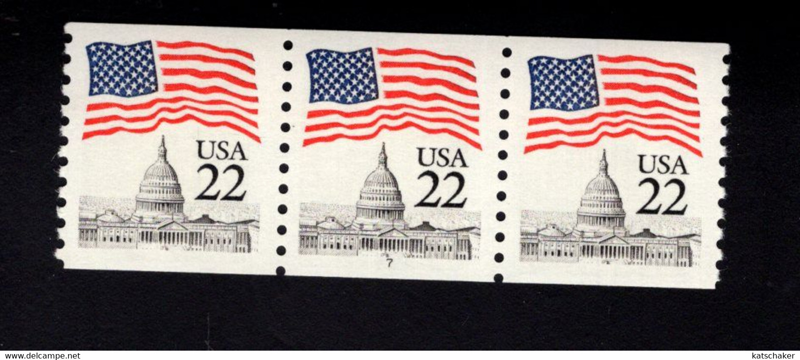 244414534 1985(XX)  POSTFRIS MINT NEVER HINGED  SCOTT 2115A PCN7 FLAG OVER CAPITOL - Roulettes (Numéros De Planches)