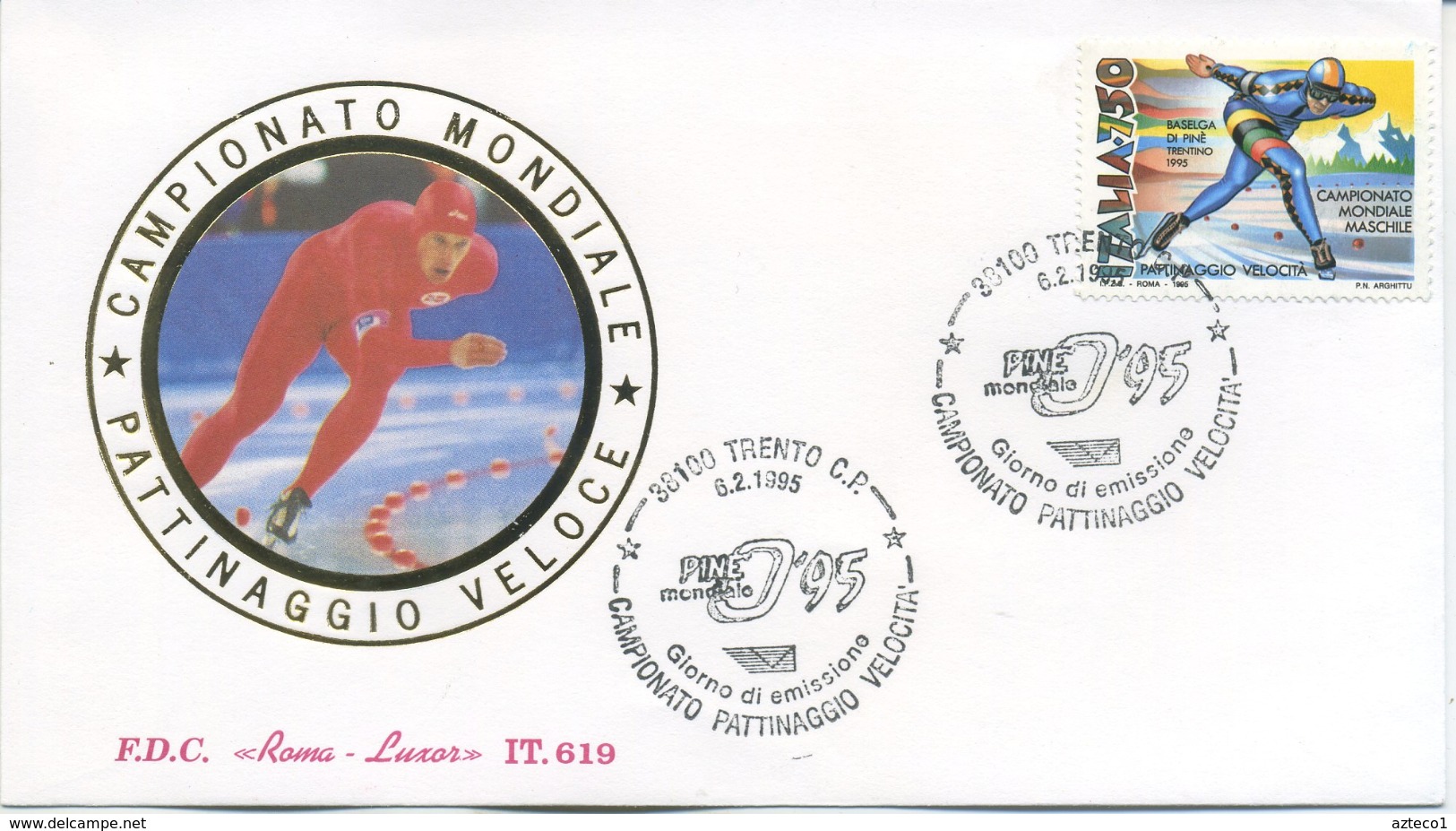 ITALIA - FDC ROMA LUXOR  1995 -  PATTINAGGIO VELOCITA - SPORT - ANNULLO  SPECIALE TRENTO - FDC