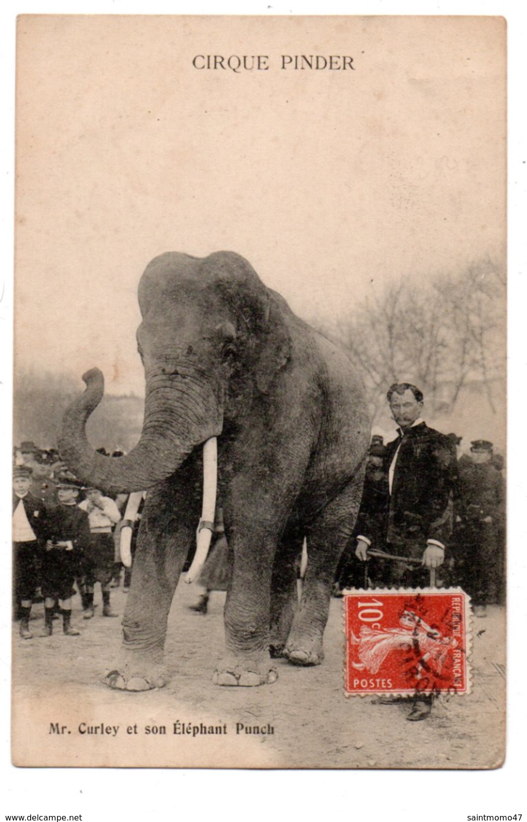 CIRQUE PINDER . M. CURLEY ET SON ELEPHANT PUNCH - Réf. N°918 - - Circo