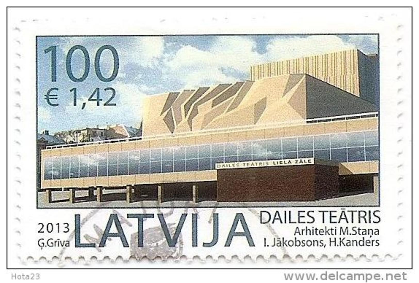 2013 Latvia- Architecture Of Latvian - Stamp Dedicated To Dailes Theater  Used (0) - Lettonia