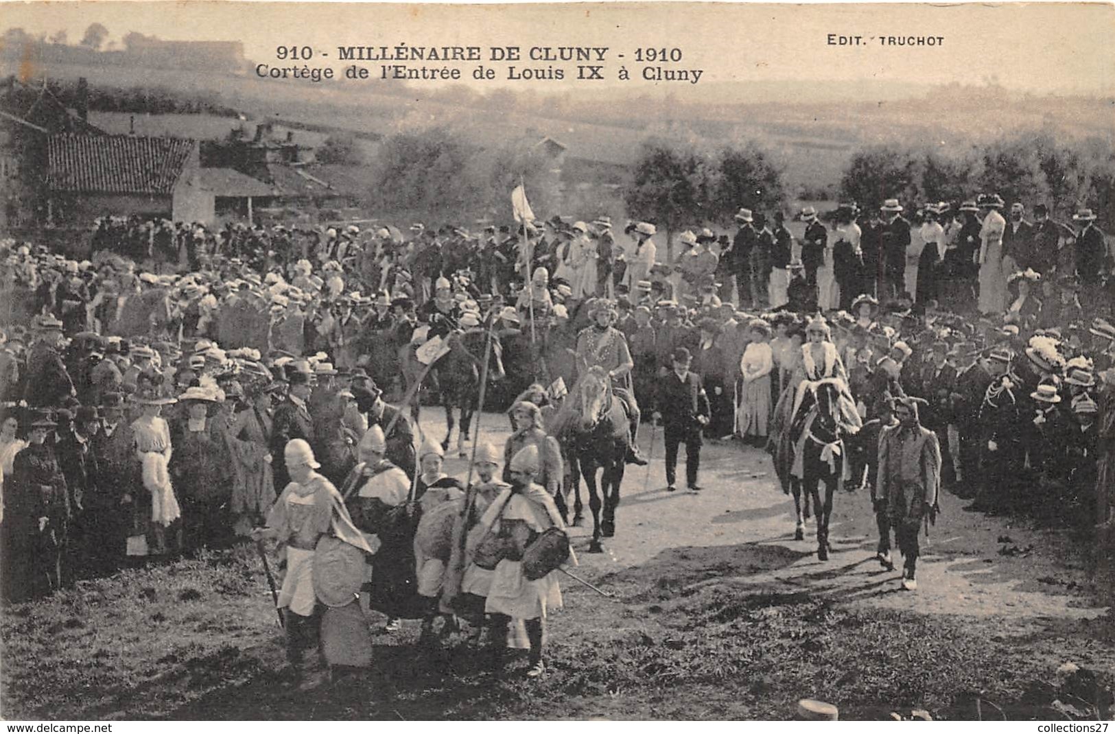71-CLUNY- MILLENAIRE DE CLUNY 1910, CORTEGE DE L'ENTREE DE LOUIS IX A CLUNY - Cluny