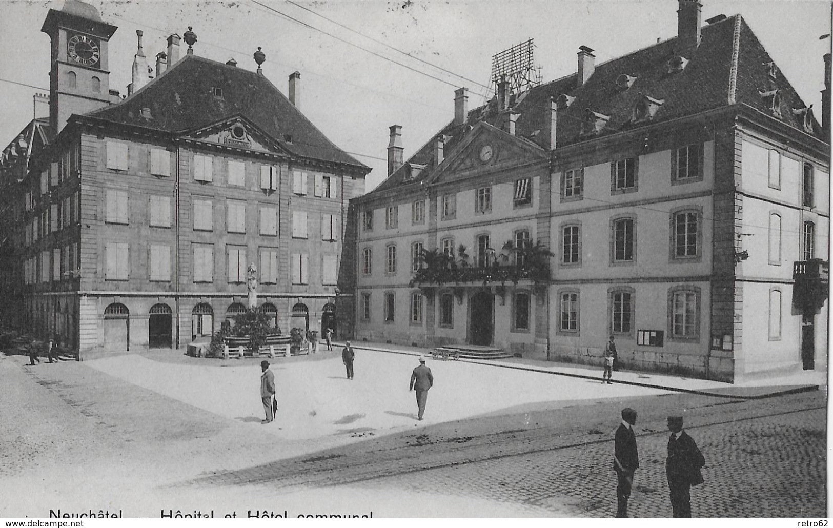 NEUCHÂTEL &rarr; Hôpital Et Hôtel Communal Anno 1910 - Neuchâtel