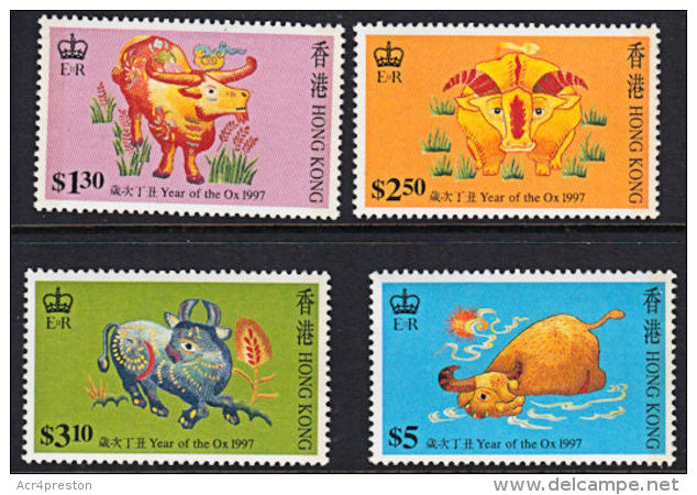 A0950 HONG KONG 1997, SG 879-82 Chinese New Year, P13&frac12;   Enschedé Printing,  MNH - Neufs