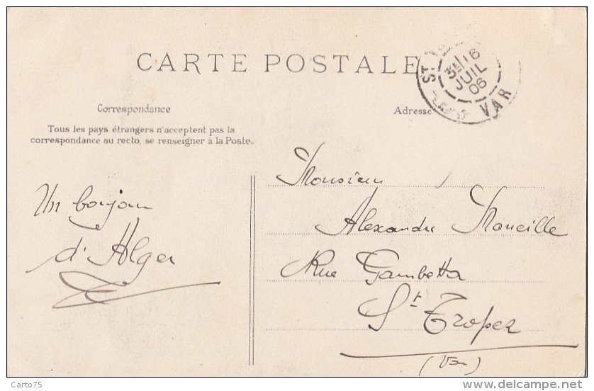 Algérie - Alger - Rue De La Mer Rouge - Cachet Postal Bone 1906 - Scènes & Types