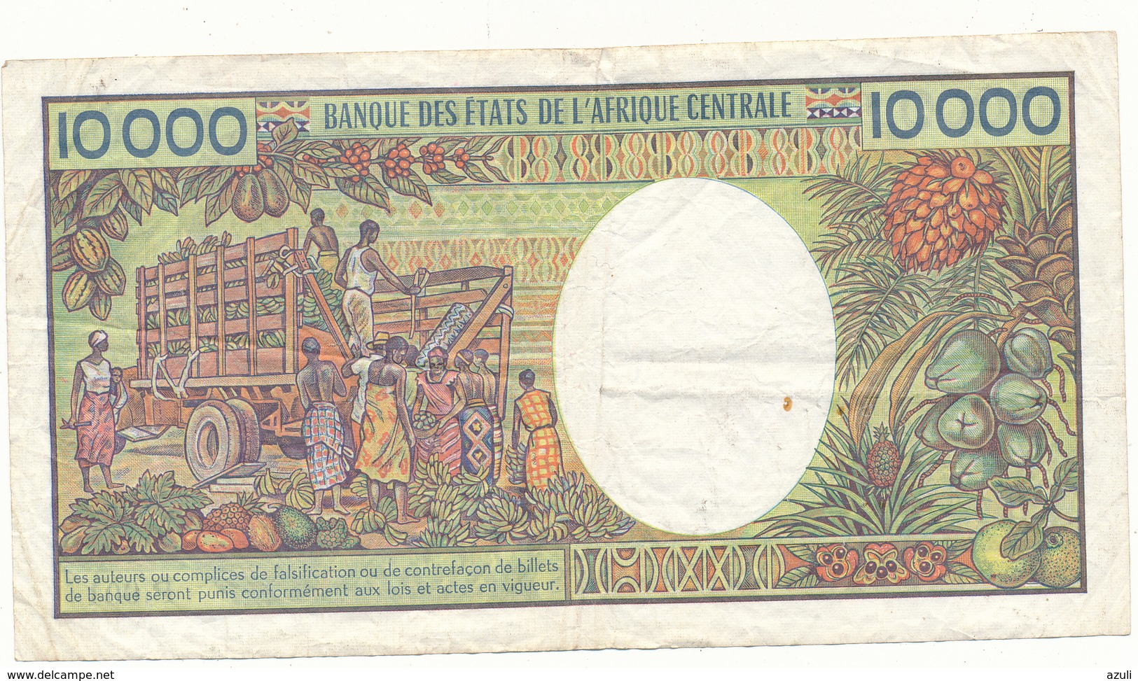 10000 Francs - République Gabonaise - TB, 2 Scans - Gabon