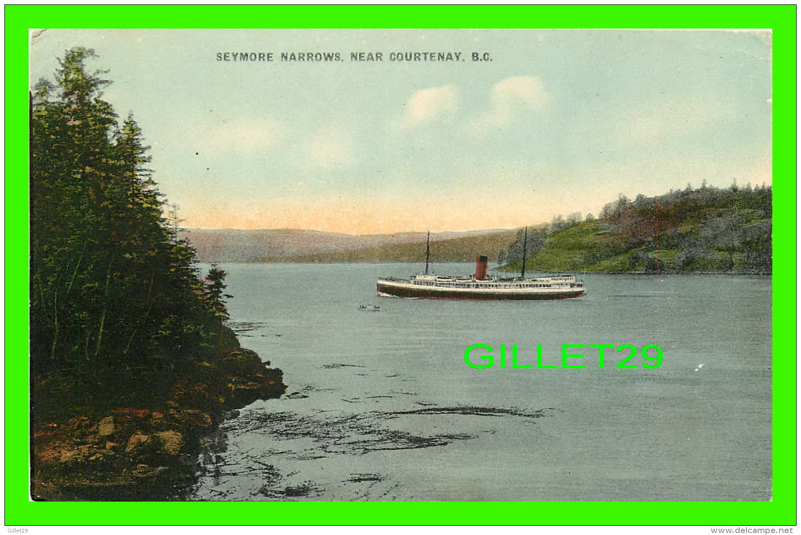 COURTENAY, BRITISH COLUMBIA - SEYMORE NARROWS - ANIMATED WITH SHIP - - Autres & Non Classés