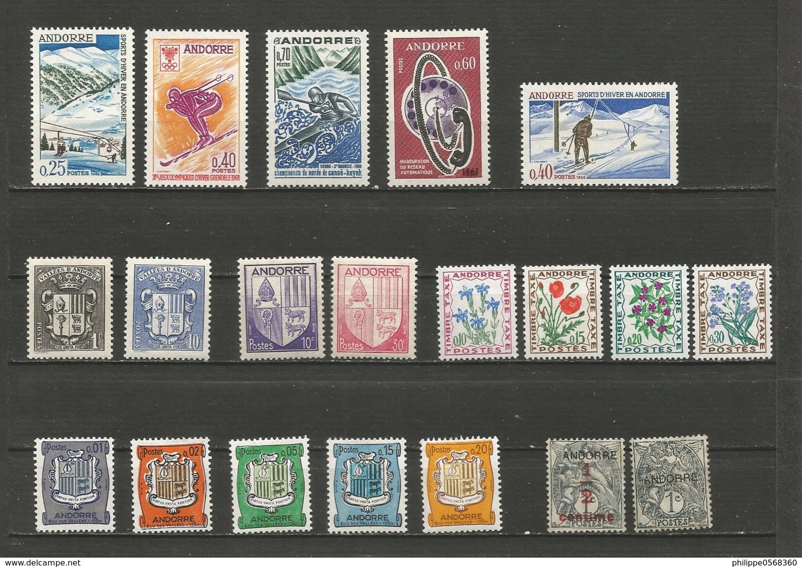 Petit Lot Années Diverses (blasons, Taxe, Surchargé Téléphonie, Sports D'hiver, Canoê - Autres & Non Classés