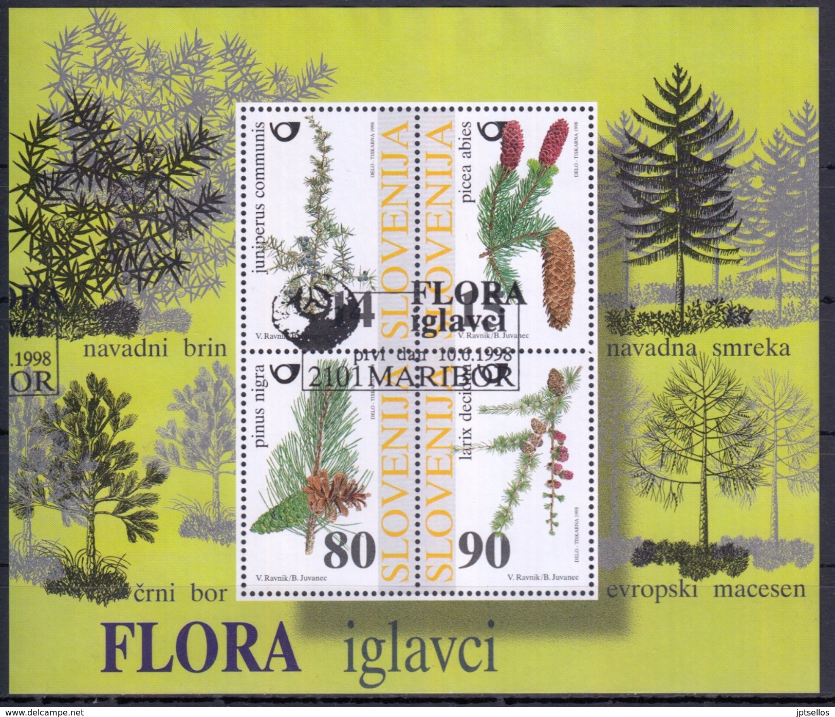 ESLOVENIA 1998 HB-7 USADO PRIMER DIA - Slovénie