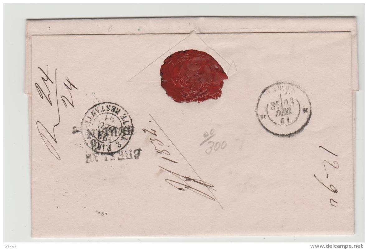 Pol090 // - POLEN -Bankbrief 1864 Nach Paris - ...-1860 Prephilately