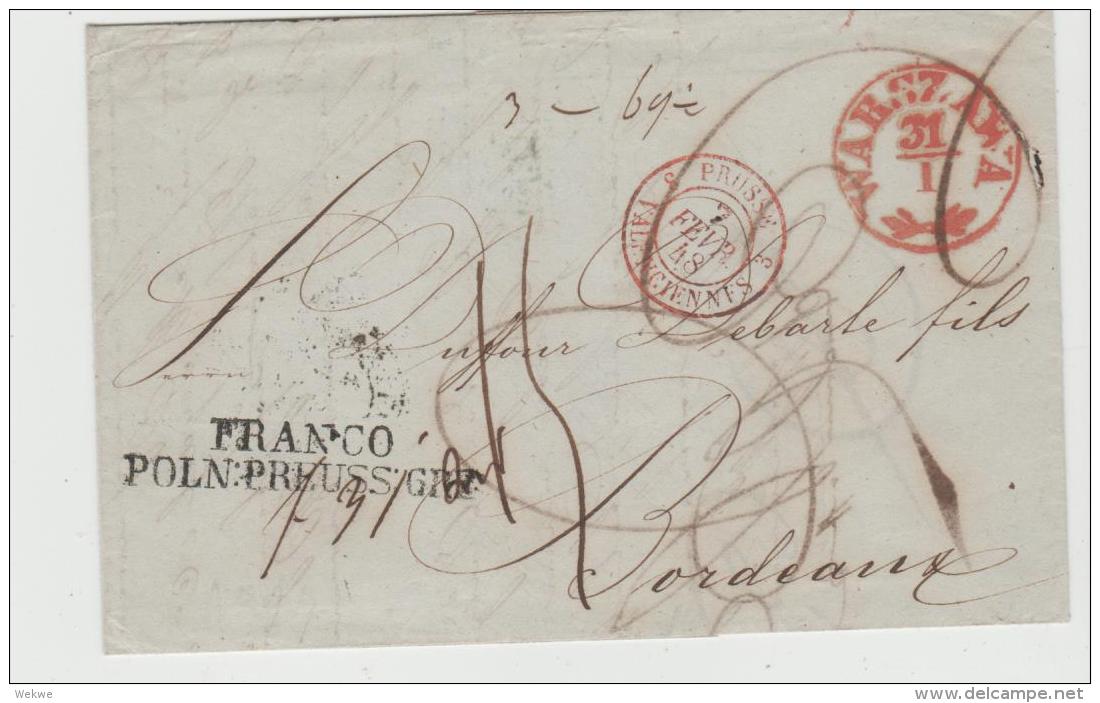 Pol091 / - POLEN -/ Zierstempel Warschau 1848. Franco Poln. Grenze - ...-1860 Prephilately