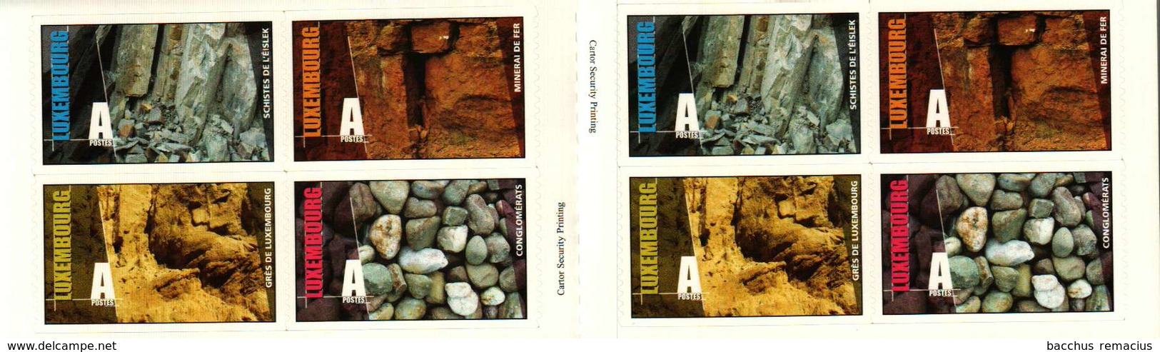Luxembourg Carnet De 8 Timbres "A"  Autocollants Formations Géologiques  Gesteinsformationen 2005 - Cuadernillos