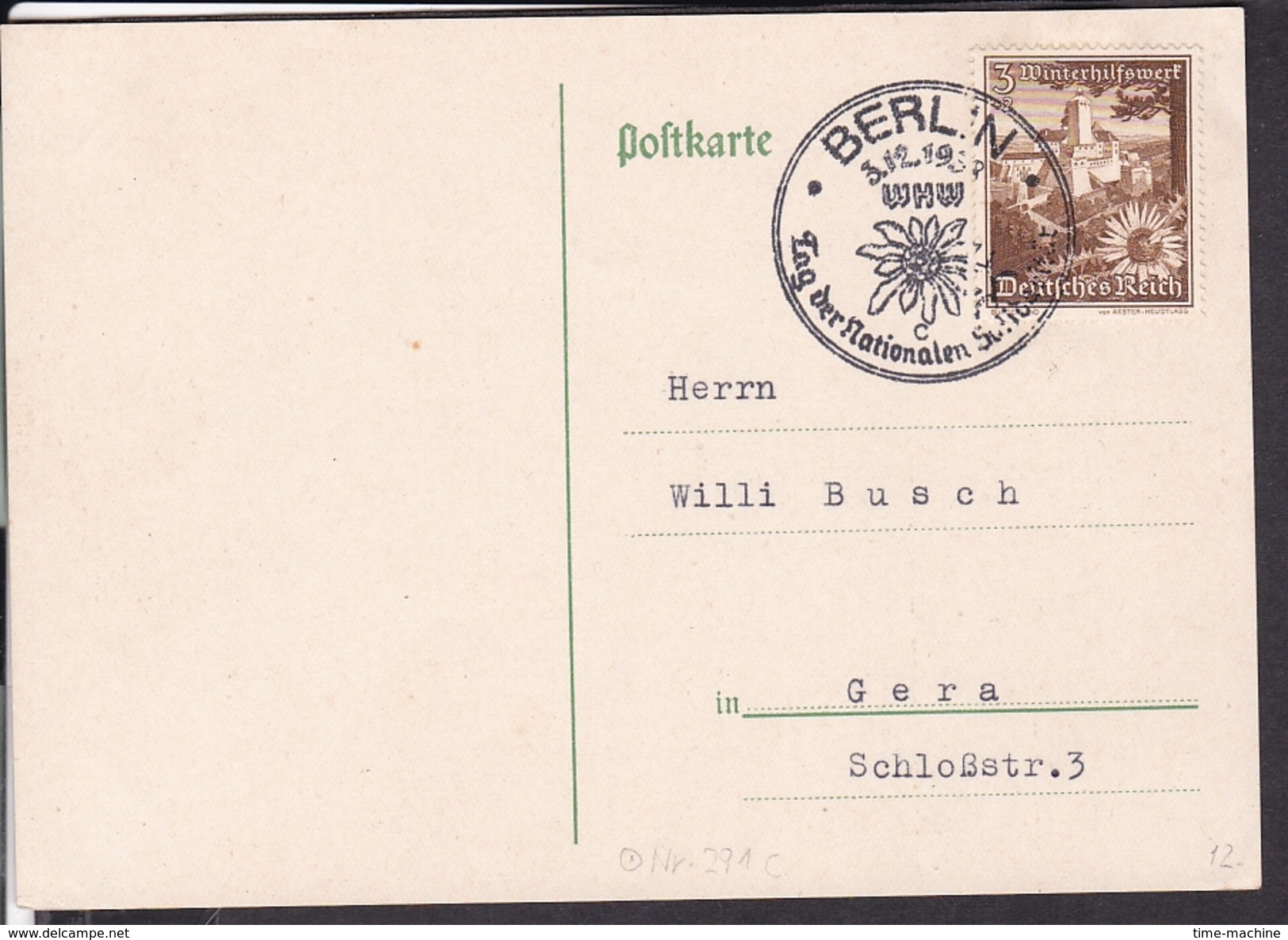 Sonderstempel  Berlin  " Tag Der Nationalen Solidarität WHW " 1938 - Briefe U. Dokumente