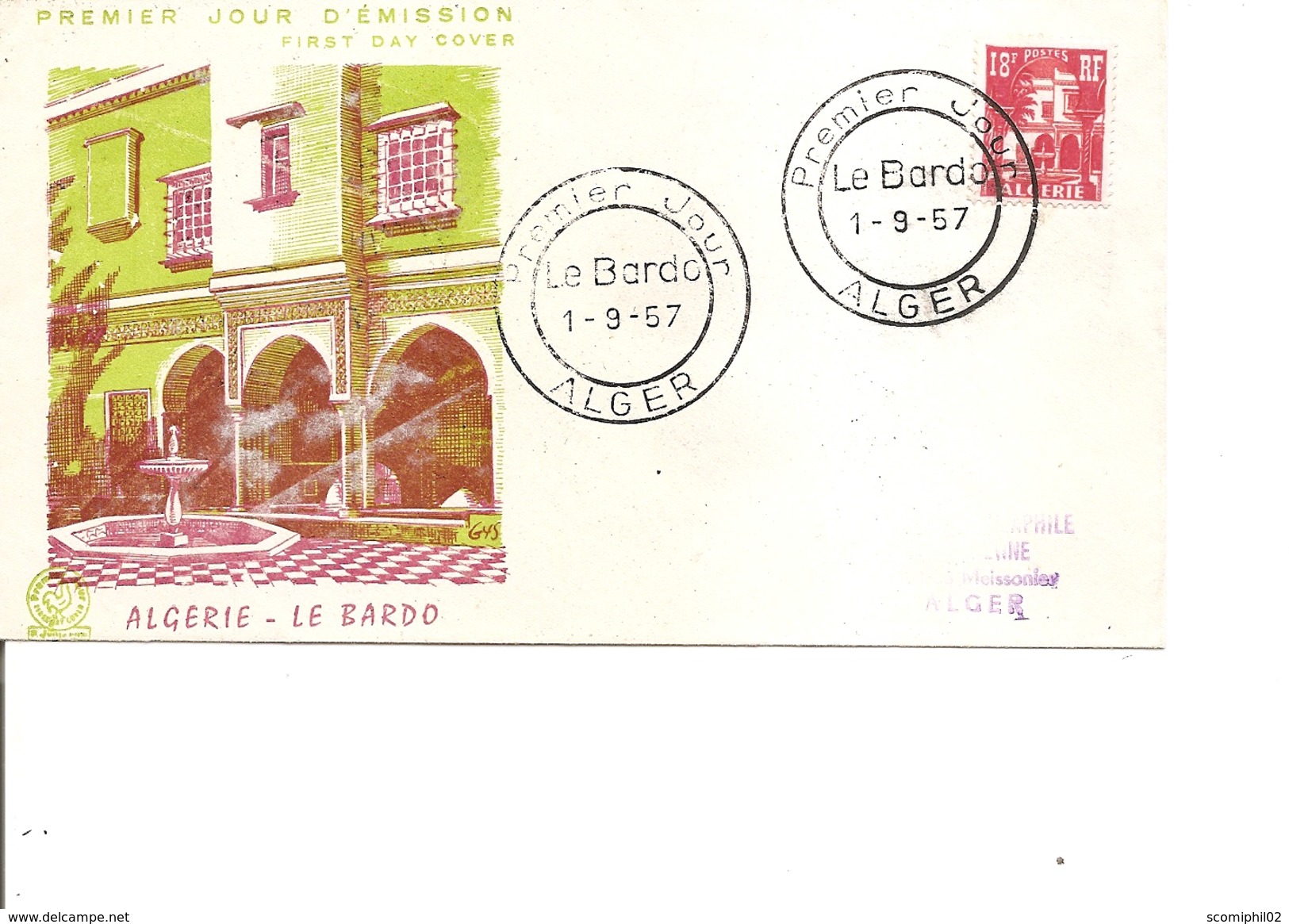 Algérie - Alger-LeBardo ( FDC De 1957 à Voir) - Lettres & Documents