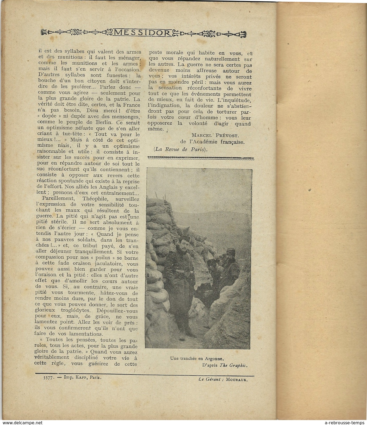 N°10-1915-REVUE MESSIDOR -LA GRANDE GUERRE PAR LES ÉCRIVAINS-l'amiral Jellicoe-voir Liste écrivains - 1900 - 1949