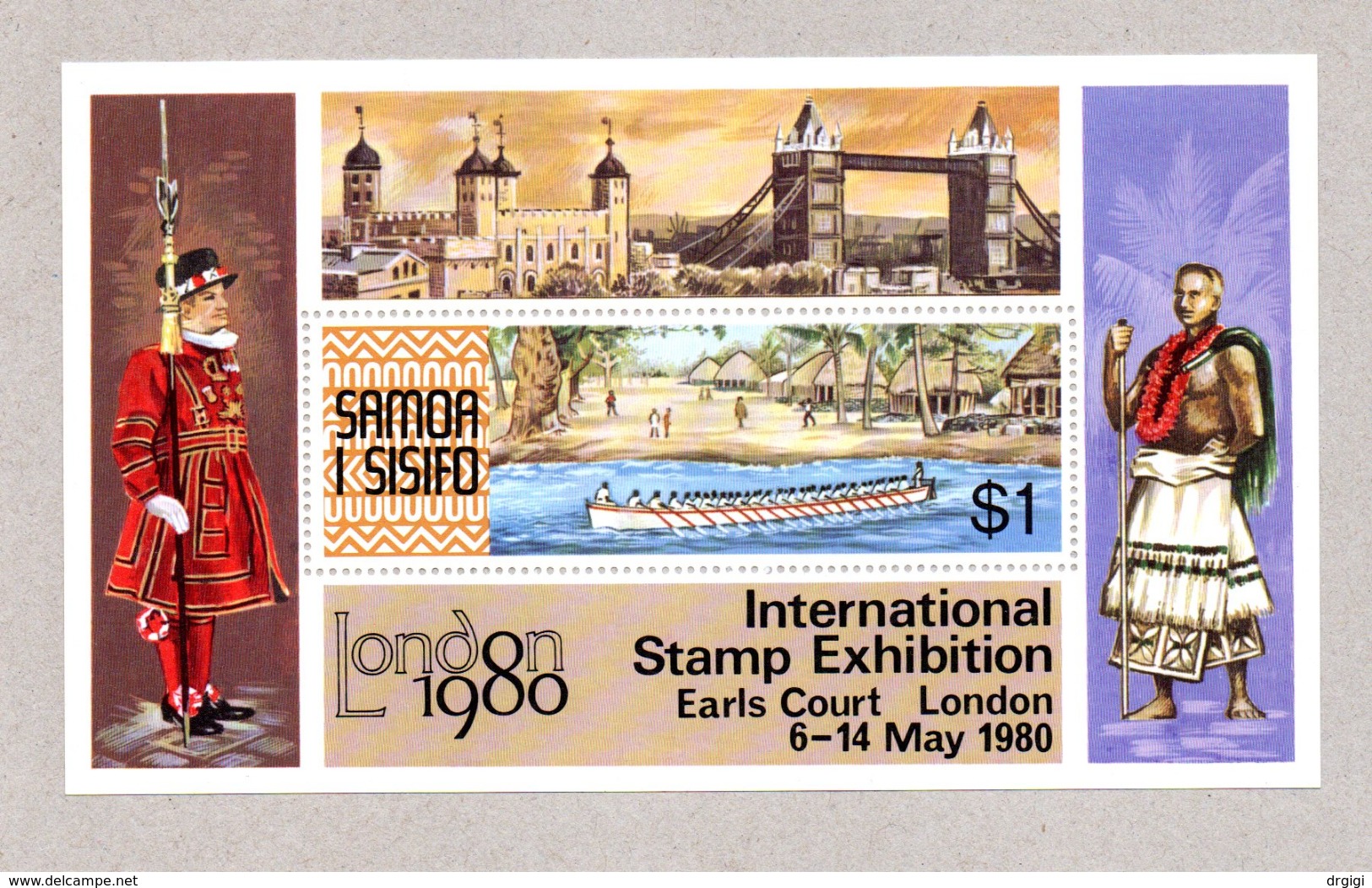 SAMOA I SISIFO 1980 SHEETLET INTERNATIONAL STAMP EXIBITION - Samoa