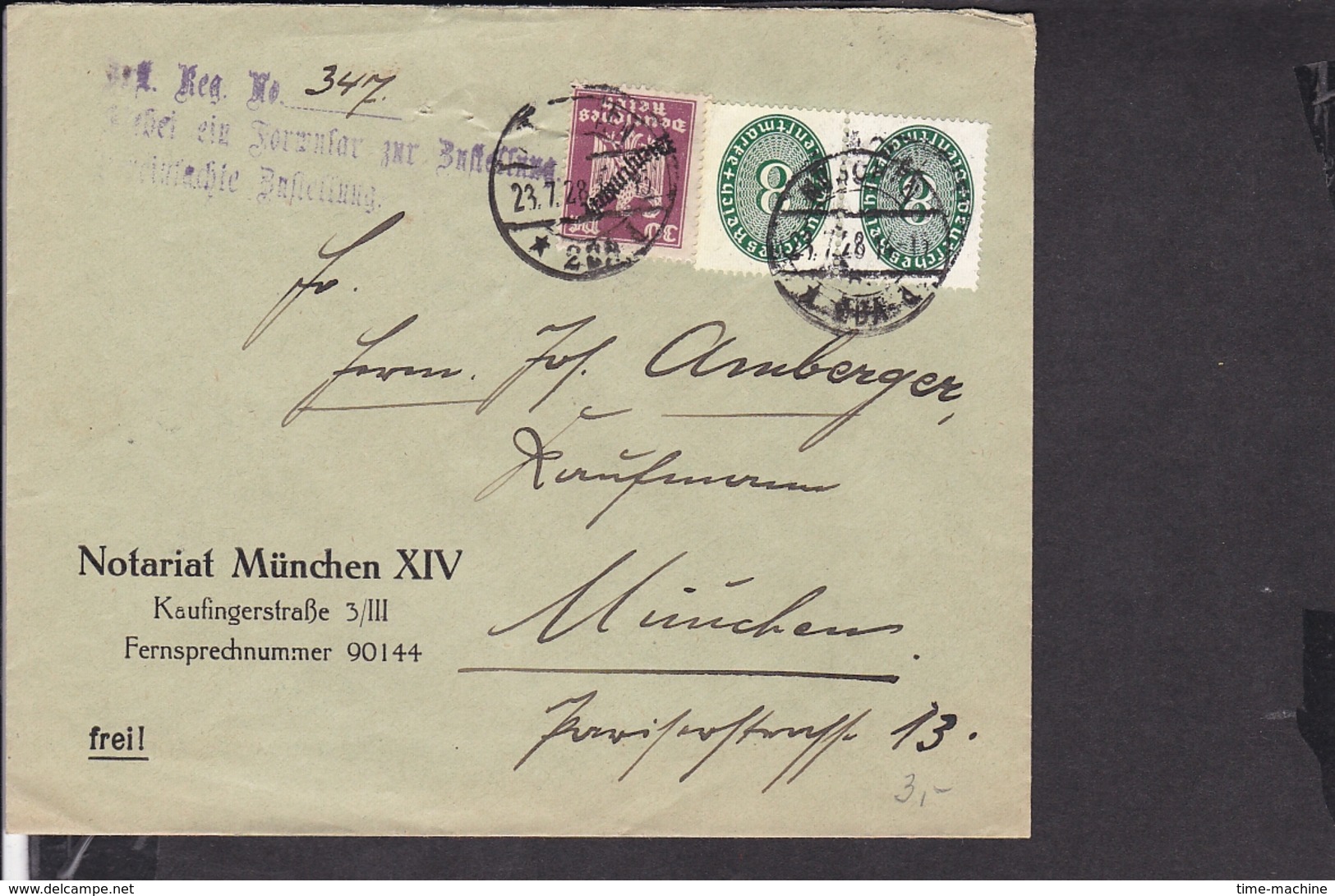 Deutsches Reich Dienstmarken Stempel München 1928 - Briefe U. Dokumente