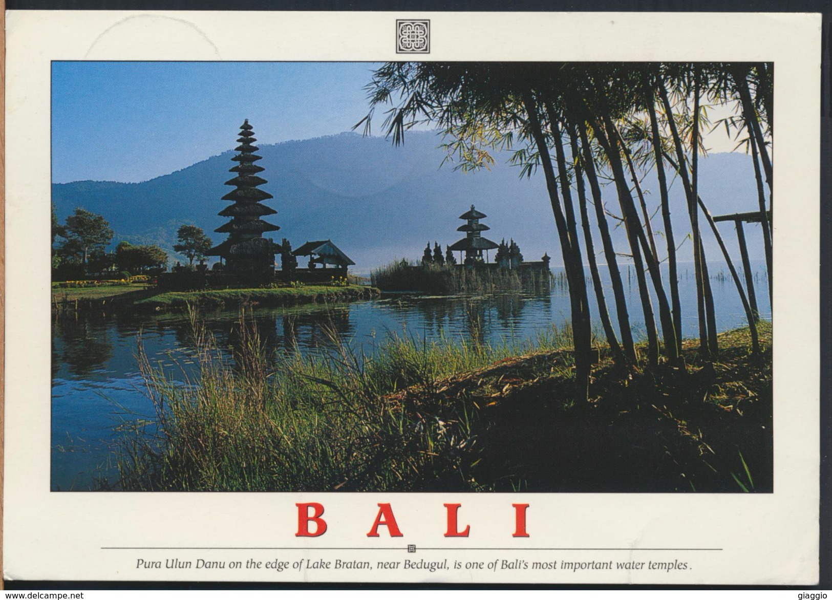 °°° GF87 - INDONESIA - BALI - PURA ULUN DANU ON THE EDGE OF LAKE BRATAN - With Stamps °°° - Indonesia