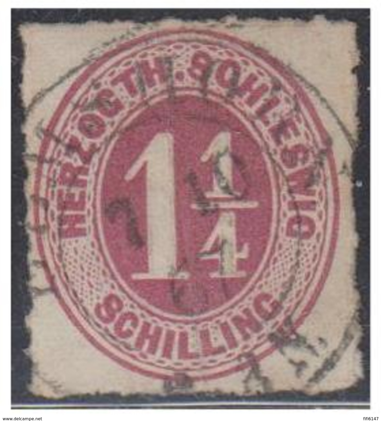 ALLEMAGNE -- SCHLESWIG-HOLSTEIN -- LOT DE 5 TIMBRES DONT 2 SUR FRAGMENT--OBLITERATIONS DIVERSES - Schleswig-Holstein