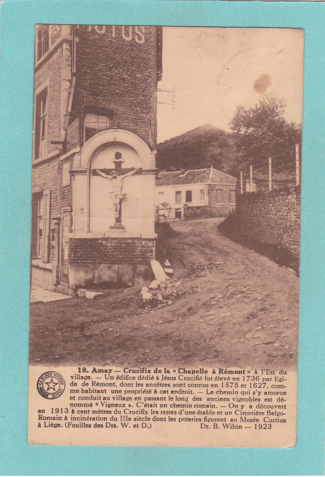 Old/Antique? Postcard Of  Amay-Crucifix De La Chapelle A Remont,Posted,R24. - Other & Unclassified