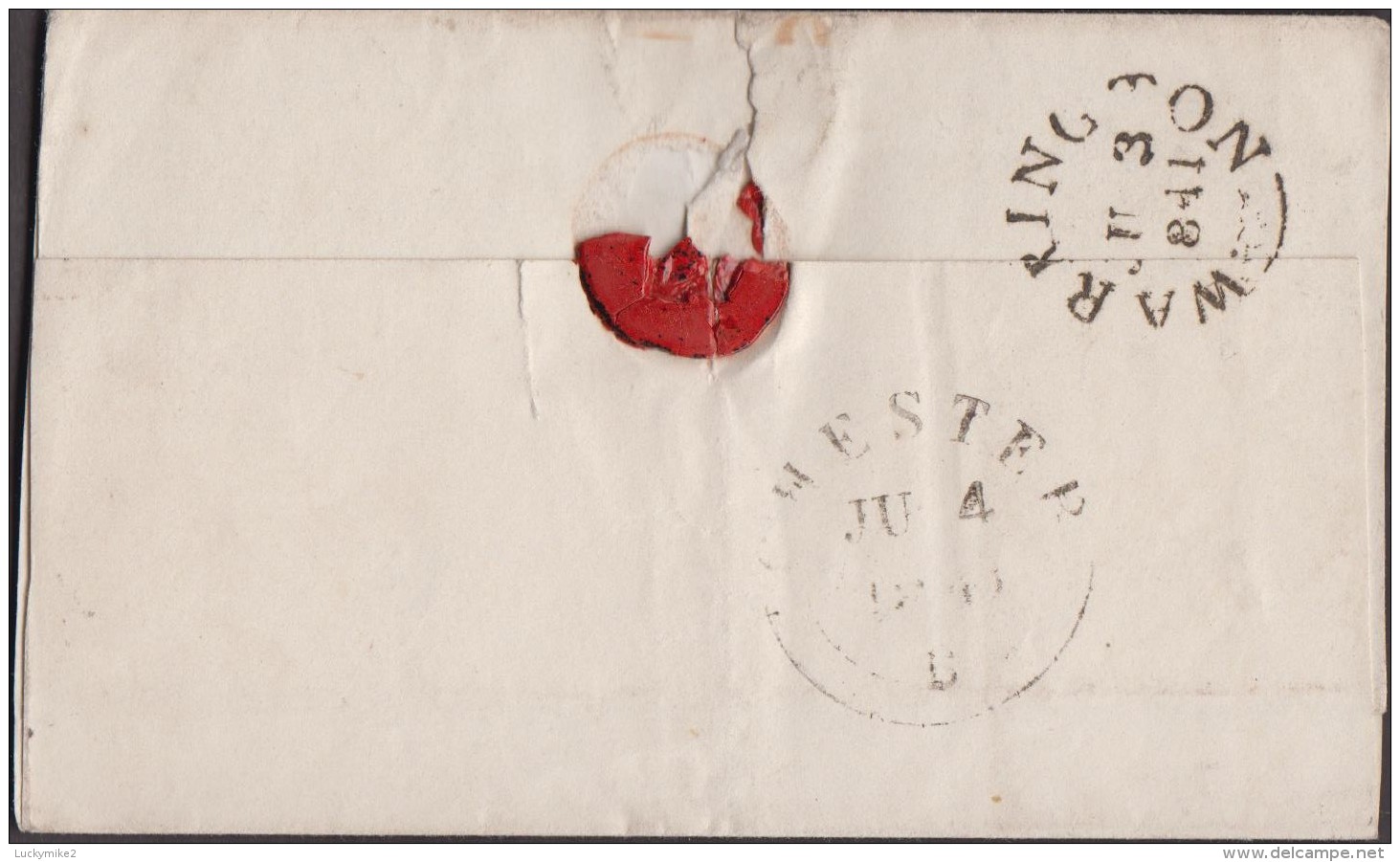 1841 Wrapper (ie No Letter) To "Henry Potts, Chester" With 'WARRINGTON' And 'No5' Pmks. Ref 0289 - Marcophilie