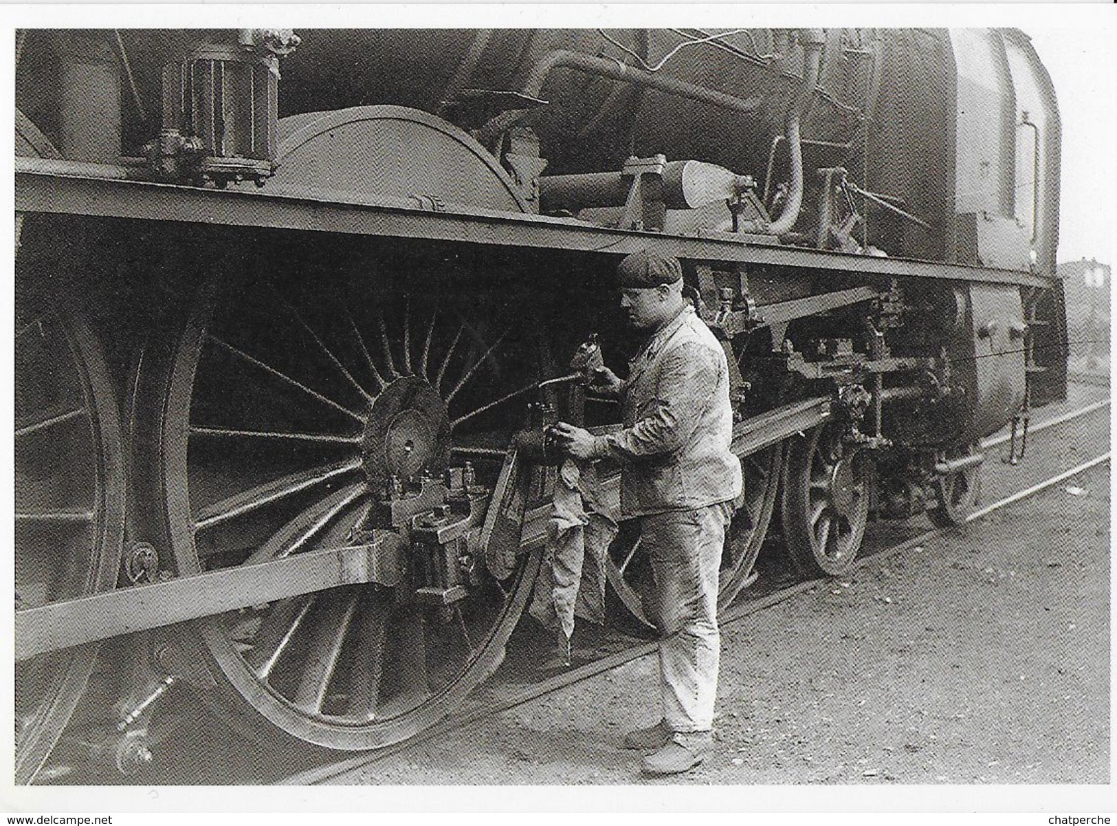 PHOTO PHOTOGRAPHE TRANSPORT CHEMIN DE FER  TRAIN A VAPEUR F 34 PHOTOKEYSTONE PARIS EDIT. CLAUDE AUBERT MECANICIEN - Autres & Non Classés