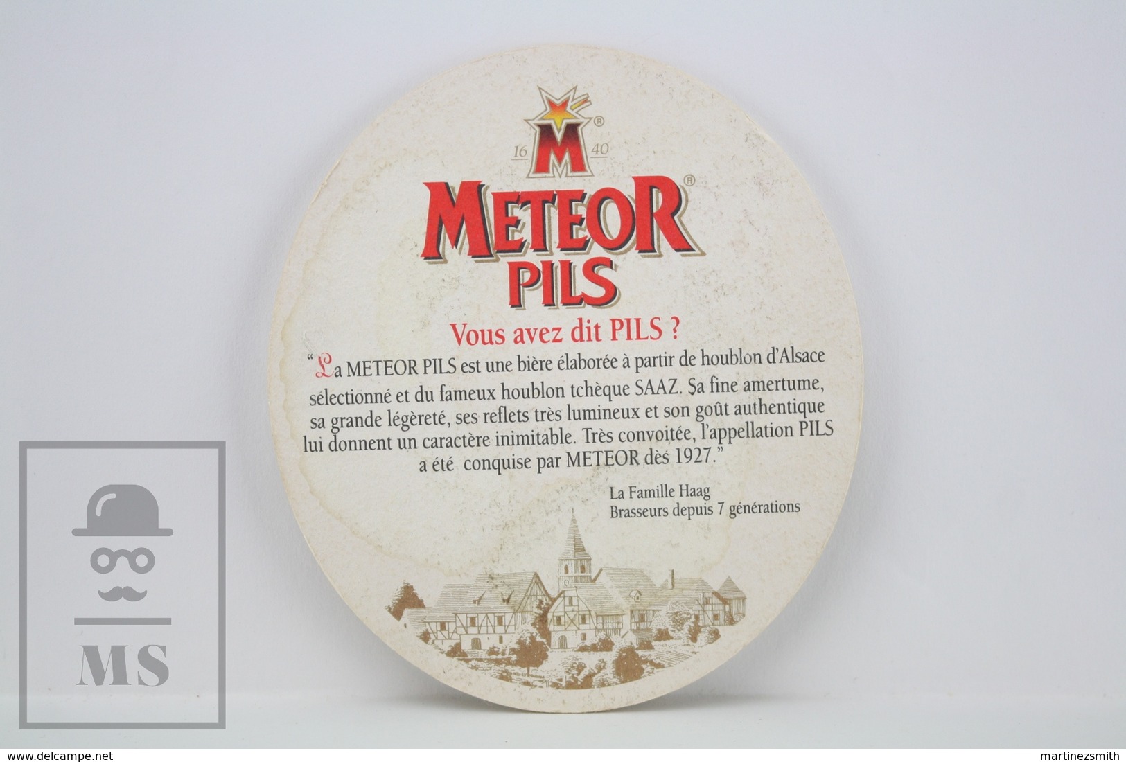 Vintage Beer Advtg Mat/ Coaster - Meteor Pils - Biere D'Alsace - Portavasos