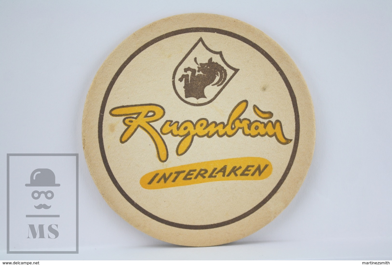 Vintage Beer Advtg Mat/ Coaster -Rugenbräu Interlaken Bier Seit Jahr - Tausenden - Portavasos