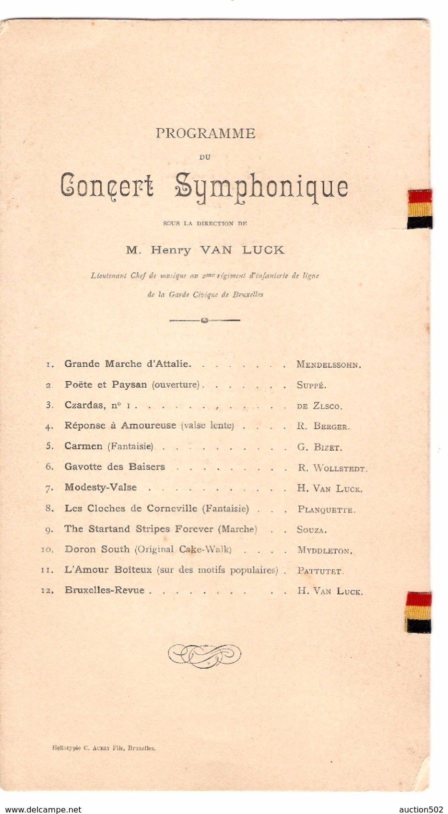 Banquet Annuel De La Fédération Des Officiers De La Garde Civique Du Royaume 25/4/1903 PR4364 - Menus